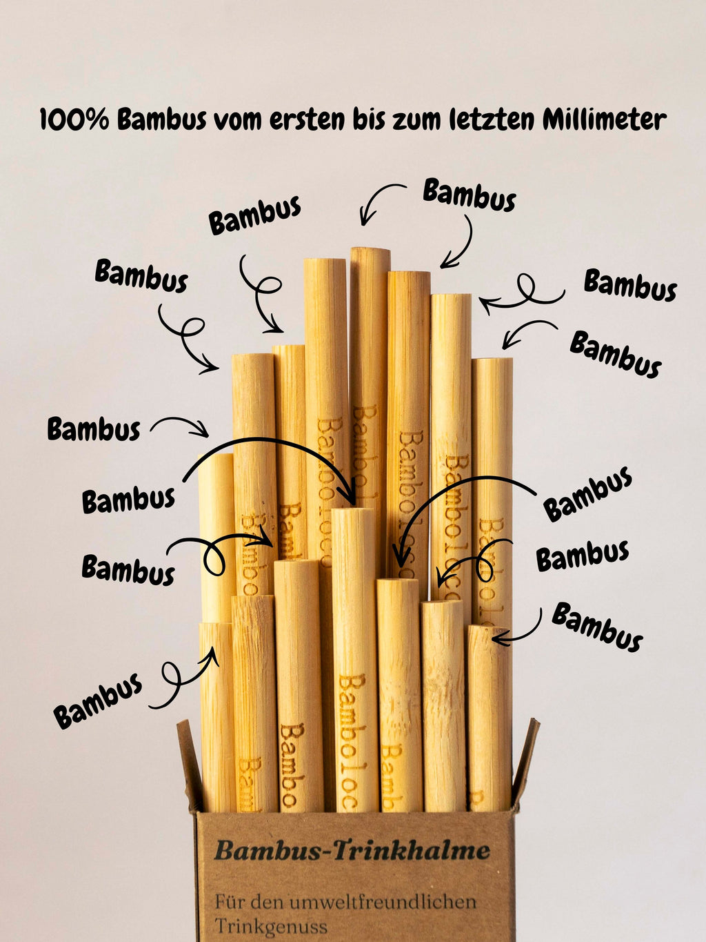 Classic Bambus (14 Stück) Strohhalme wiederverwendbar