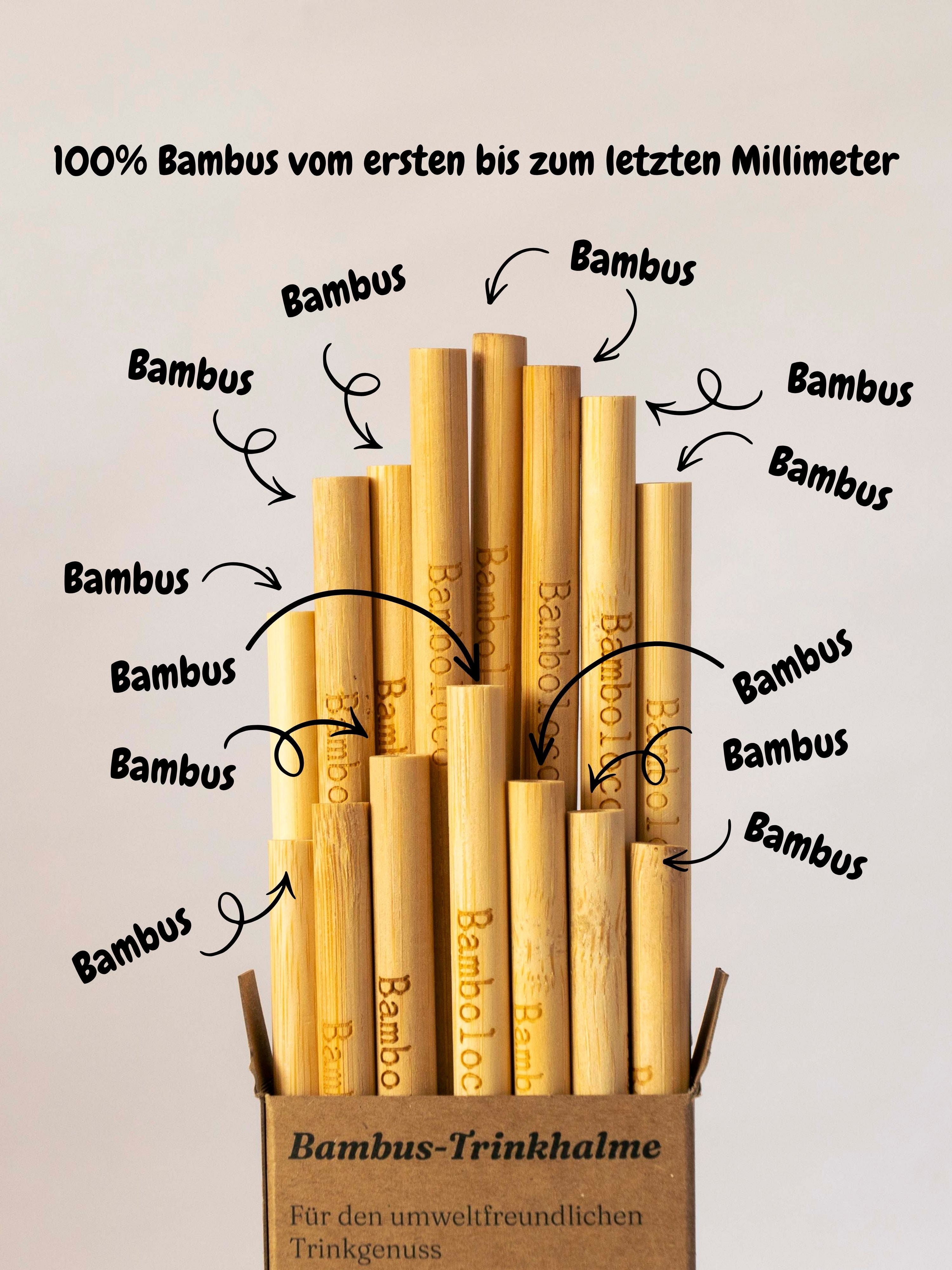 Classic Bambus (14 Stück) Strohhalme wiederverwendbar