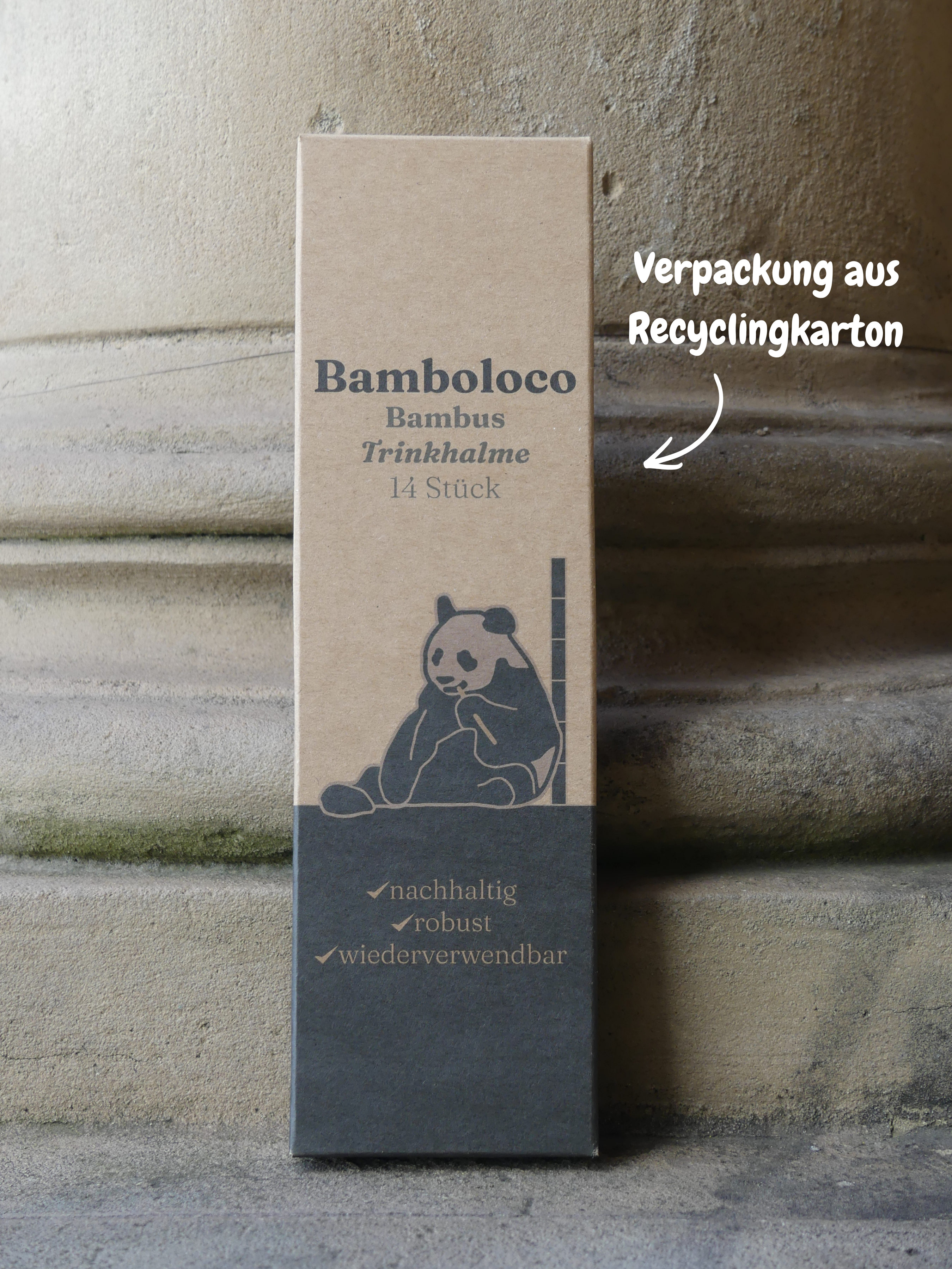 Bambustrinkhalme (14 Stück) wiederverwendbar