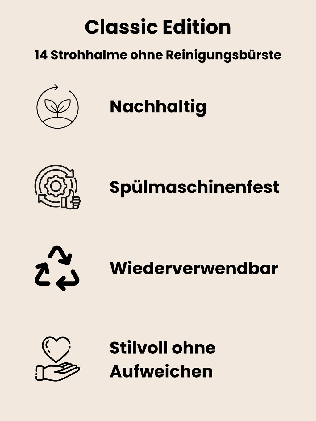 Classic Bambus (14 Stück) Strohhalme wiederverwendbar